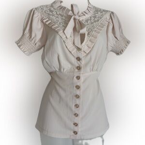 Kitten D’Amour cream lace blouse